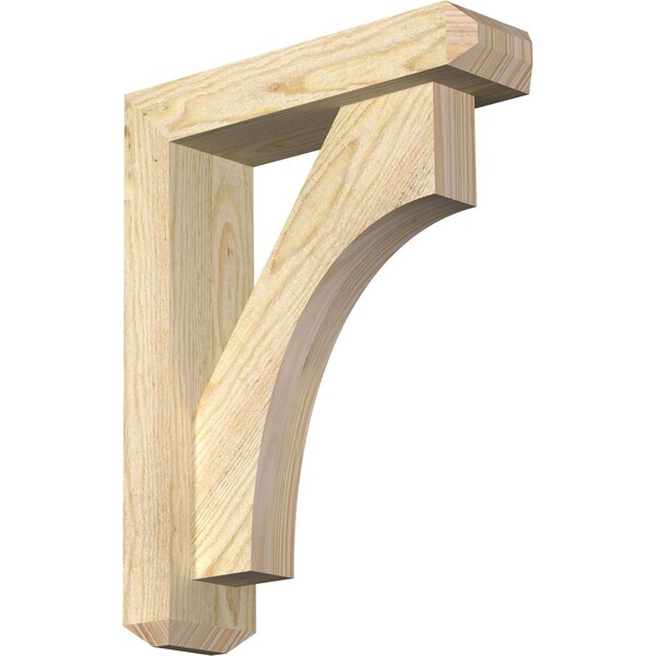 Ekena Millwork Westlake Craftsman Rough Sawn Bracket w/ Offset Brace, Douglas Fir, 4"W x 14"D x 18"H BKT0402X14X18WTL04RDF - main